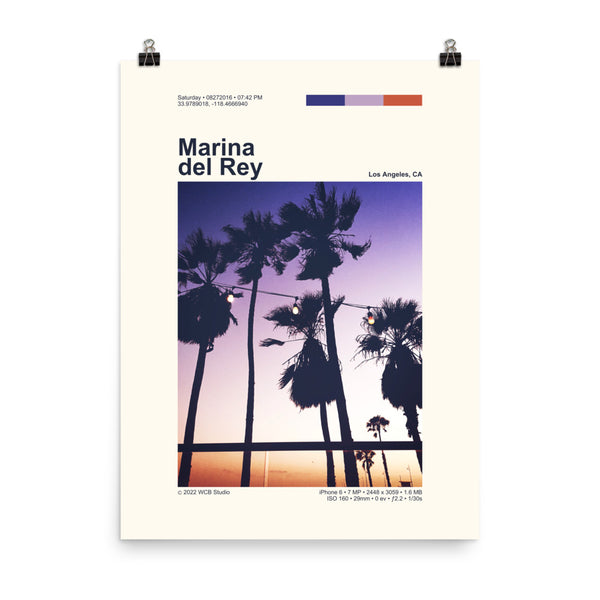 Marina del Rey Mid Century Modern Style Poster